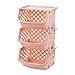 Obst Etagere 3-stöckiger Obstkorb Gemüseaufbewahrung Großes Lagerregal Stapelbarer Obst- Und Gemüsekorbständer, Snack-Organizer-Regal Aus Kunststoff(Size:Medium,Color:B)