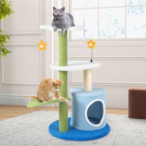 Tangkula Torre de Gato con Poste Rascador y Plataformas miniatura 3