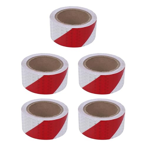 Bande réfléchissante autocollante rouge blanc pour éviter les chocs de nuit lot de 5 rouleaux