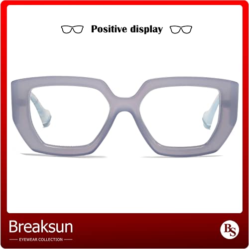 Image of Breaksun Thick Frame Blue Light Glasses for Women Men Fashion Oversized Square Computer Gaming Eyeglasses