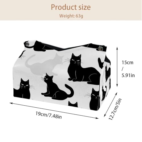 Housse de boîte à mouchoirs chat étui rectangulaire blanc x2 - 5