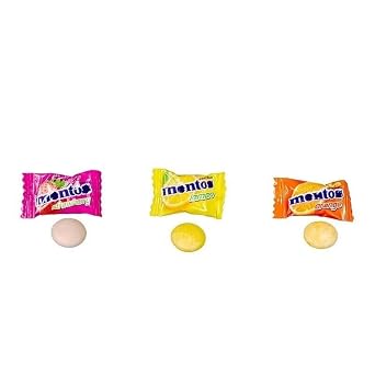 Mentoes Fruit Flavored Chewy Candies - 2 Pounds - Strawberry, Orange & Lemon Flavors (Approx. 290 Pieces) Individually Wrapped - Bulk Fun Size Fruity Candy