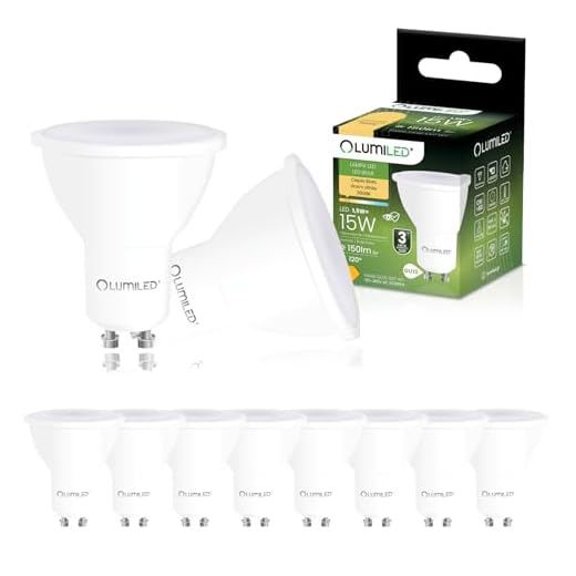 Lumiled LED GU10 PAR16 1,5W ersetzt 15W 150lm 3000K Warmweiß 120° Nicht Dimmbar 10er Pack Energiespar Leuchtmittel Reflektor Spot für Küche Wohnzimmer Büro Flur