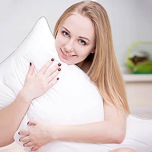 Image of Reliance Fiber Filled Extra Super Soft and Fluffy White Pillows | Fiber Sleeping Pillow Polyster Fabric | Stripe White | Reliance Fiber | Pack of 1 (27 x 17 Inches)