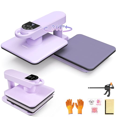 Whubefy Swivel Auto Heat Press Machine 15x15, 360° Swing Away Smart...