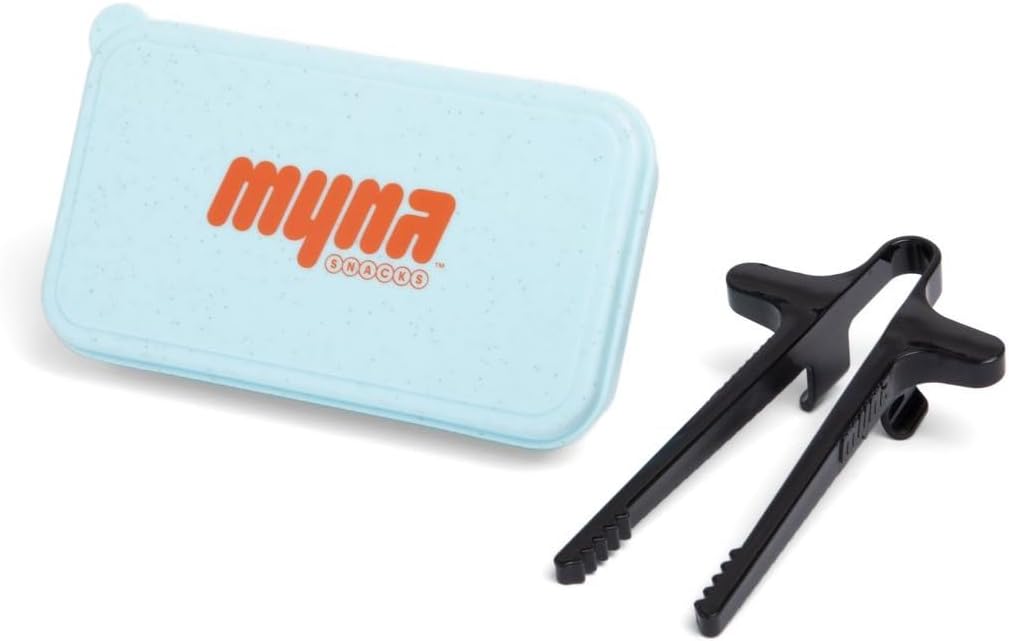 Myna Snack Grabber - Finger Chopsticks for Clean Hands when Snacking, Includes Case - BPA Free