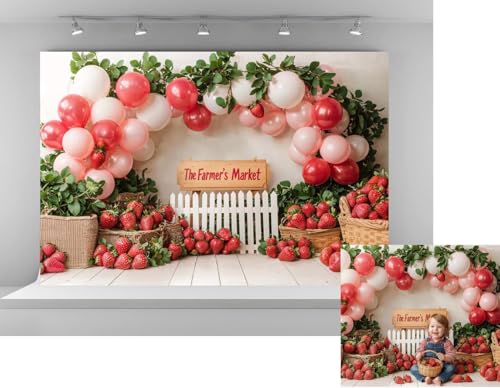 Kate 7x5ft Farmers Market Strawberry Photo Backdrop