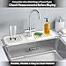 17 Inch Silicone Faucet Mat for Kitchen Sink Splash Guard & Draining Tray Sink Protector with Soap & Sponge Holder White (Purest Peak)