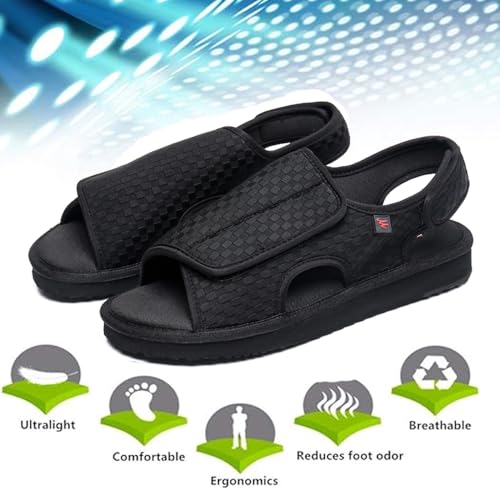 Open Toe Sandals for Men,Lightweight Comfort,Hiking Outdoor Non-slip Sandals,Adjustable Diabetic Shoes Suitable for the elderly,people with hallux valgus and foot deformity4
