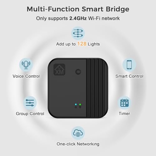 XMCOSY+ Smart Bridge for Smart Solar Outdoor Lights with Motion Sensor, Supports to 128 Devices, 2.4GHz WiFi, Remote Control, Works with Alexa & Google Home, Compatible with Bluetooth & Mesh Devices by XMCOSY+ - Image 3
