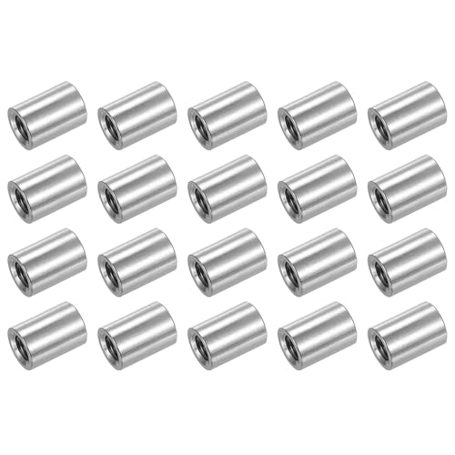 Écrous d'accouplement ronds M8 x 1,25 mm uxcell en acier inoxydable 304 pour fixation, lot de 20