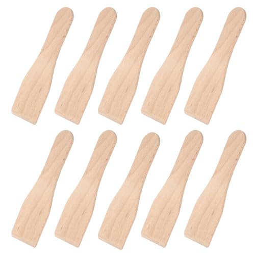 EJRUP 10 Pièces Grattoirs en Bois de Hêtre Local pour Raclette, 14 cm de Longueur, Spatules Résistantes à la Chaleur pour Poêlons Enduits