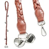 Dog Doorbells for Potty Training, Poly Urethane Puppy Door Bells, Hand-woven Dog Bells for Dog Training, Extra Loud Bells for Door Knob, Ring to Go Outside Doggie Pet Supplies. (Brown twist)
