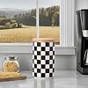 Amazon.com: XYQXYQ Kitchen Countertop Ceramic Checkered Canisters,Black ...