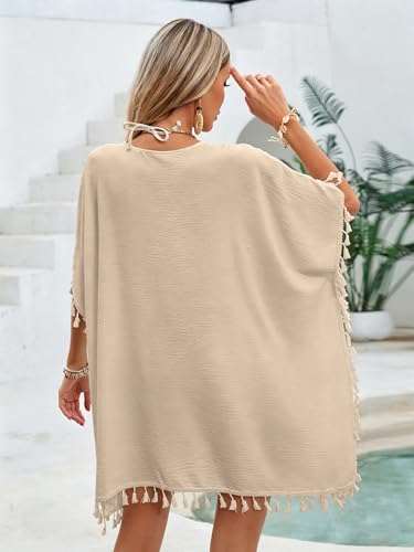 Image of YELAIVP Sexy Beach Cover Ups for Women Sheer Mesh Cover Ups for Swimwear High Cut Swim Suit Bikini Bathing Suit Cover Up