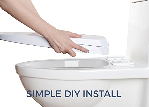 Image of Alpha ONE V2 Bidet Seat - IMPROVED COLOR - Elongated - Non-Electric Dual Nozzles - Ultra Low Profile - Powerful Spray - EZ 1 Lever Control - Brass Valve and Fittings - LED Nightlight