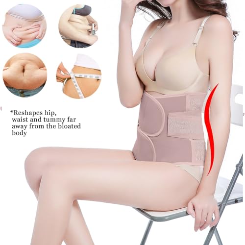 Image of Postpartum Belly Band Support: 2 Sets Adjustable Straps Provide Compression | Lower Back Pain Relief, Helps Hold Tummy, Waist, and Stomach After Birth or C-Section, Comfortable to Wear for a Full Day