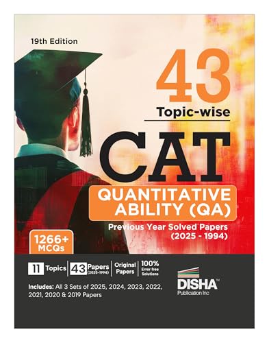 Image of Disha 43 Topic-wise CAT Quantitative Ability (QA) Previous Year Solved Papers (2025 - 1994) 19th edition | Previous Year Questions PYQs for CAT 2026