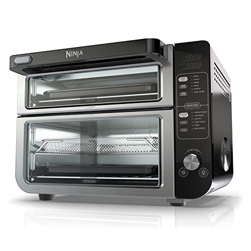 Ninja 12-in-1 Double Oven with FlexDoor, Rapid Top Oven, Convection and Air Fry Bottom Oven, Bake, Roast, Toast, Air Fry, Pizza and More, Stainless Steel, DCT401C (Canadian Version) by Ninja - Used condition - CA$284.98