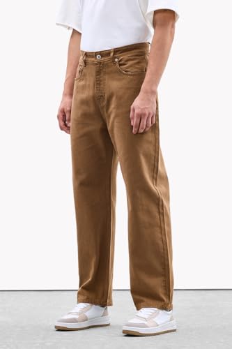 Image of SNITCH Men Jeans | Relaxed Baggy Fit Wide-Leg Design | Durable 100% Cotton Woven Fabric with Light Fading | Perfect for Casual & Street Wear