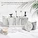 YMXYJM Bathroom Accessories Set, 6 Piece Bathroom Set with Toothbrush Holders, Soap Dispenser, Vanity Tray, Tumbler, Cotton Swab Jars, Bathroom Organizer，Bathroom Sink Sets, Artificial Marble White