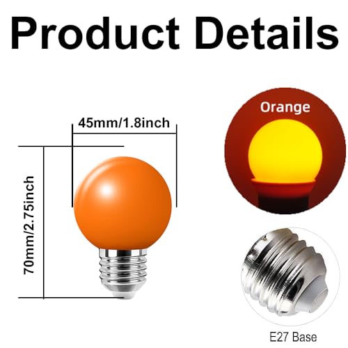 Jiotouhu Lampadine Colorate LED E27 Edison 2W
