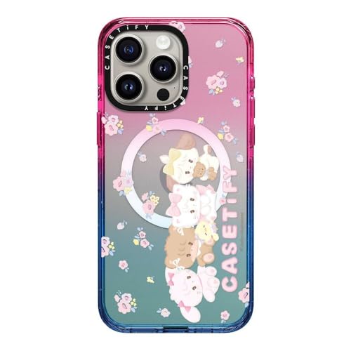 CASETiFY MagSafe �Ή��C���p�N�g iPhone 15 Pro Max �P�[�X [MIL�K�i���� (4x MIL-STD-810G) / 2.5m����̗����������N���A] - flower - �R�b�g�� �L�����f�B