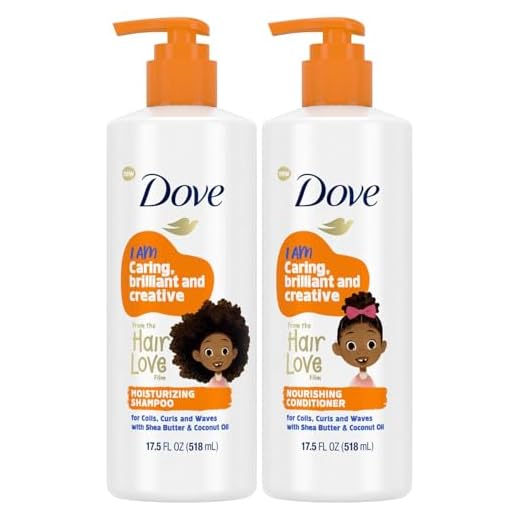 Dove Shampoo and Conditioner Set - Dove Kids Hair Love Collection, Curly Hair Products, Kids Shampoo and Conditioner, Wavy Hair Products 17.5 Oz (2 Piece Set)