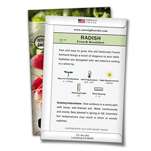 Sow Right Seeds - French Breakfast Radish Seed For Planting - Non-Gmo Heirloom Packet With Instructions To Plant A Home Vegetable Garden - Great Gardening Gift (1) #TOP1