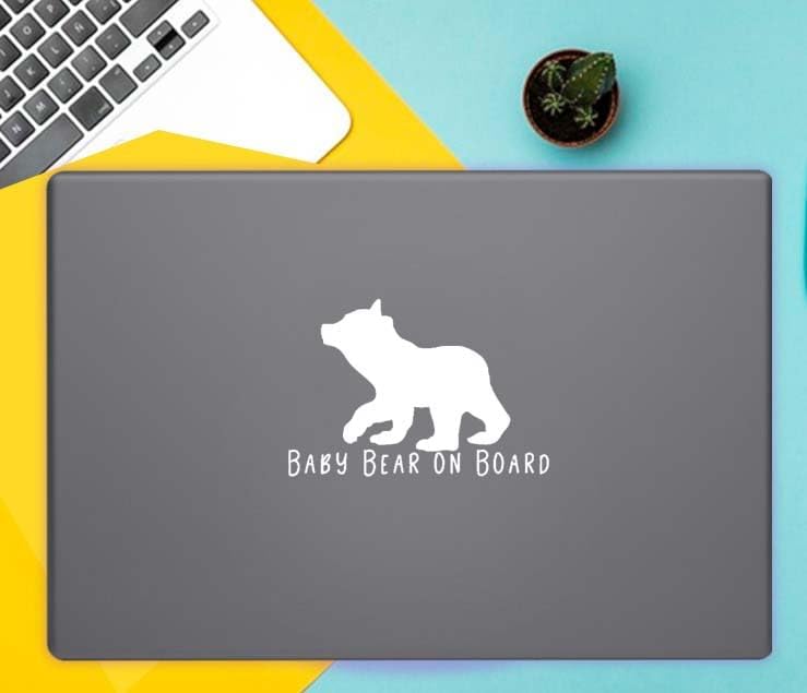 Baby bear on Board Vinyl Decals Stickers for Cars, Vans, Trucks, and laptops (White3.7x5.4) - Image 3