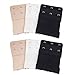 6pcs Women Ladies Soft Comfortable Back Bra 2 Rows by 3 Hooks Band Extension Strap Extender, White / Black / Khaki