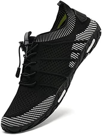 WateLves Water Shoes Mens Womens Beach Swim Shoes Quick-Dry Aqua Socks Pool Shoes for Surf Yoga Water Aerobics (Classic/Black White, 43)