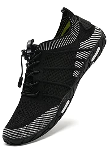 Watelves Water Shoes Mens Womens Beach Swim Shoes Quick-Dry Aqua Socks Pool Shoes For Surf Yoga Water Aerobics (Classic/Black White, 43) #TOP12