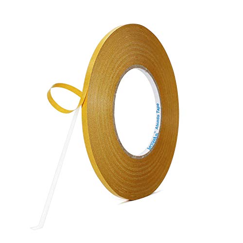 Atemto PET Acrylic Double Sided Adhesive Sticker Tape Ultra Strength Industrial Outdoor Mounting Tape 109yds Clear Two Sides Tape Weatherproof Light Duty Heat Resistance 2 mil X 13/64inch X 300ft
