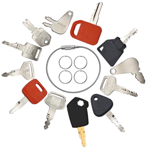 XYQMLY 12 Pcs Multi Types Heavy Equipment Key Set, Construction