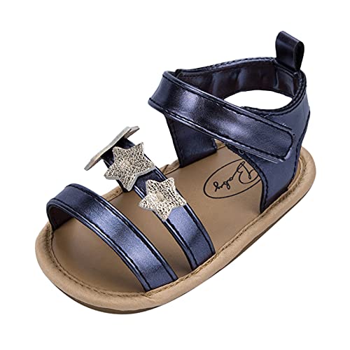 Baby Boys Girls Summer Sandals Non-Slip Rubber Sole 0-18M Infant Slippers PU Crib Shoes for Toddler First Walkers