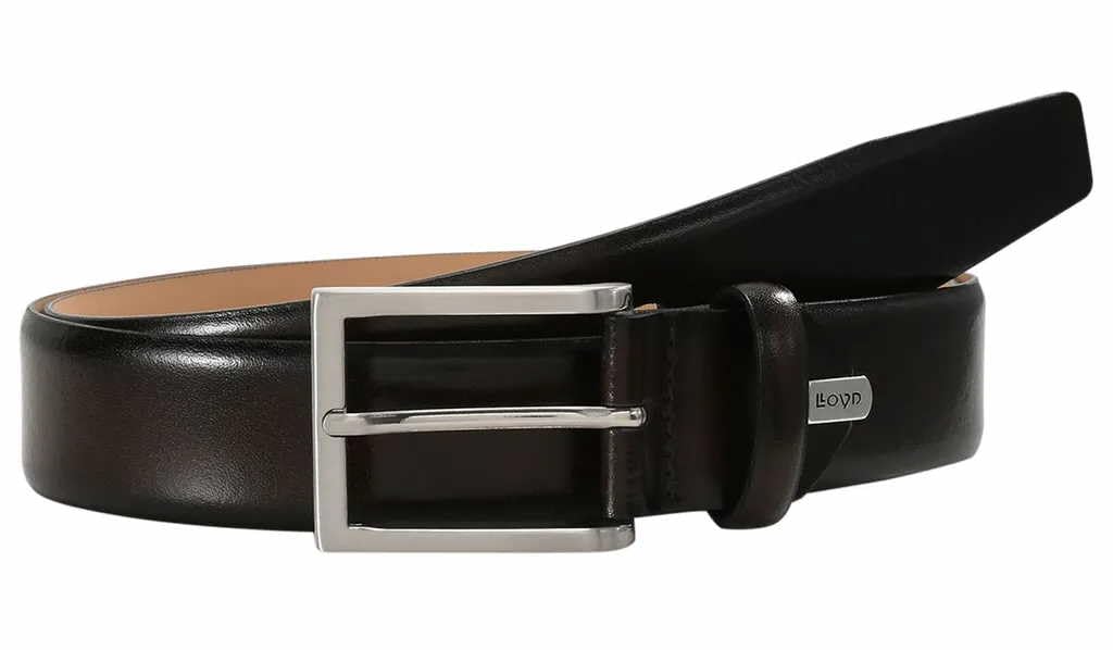 LLOYD Leder Gürtel, Herren 35 mm Breite – dunkelbraun, BW 95