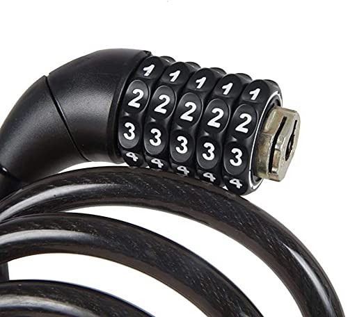 Antivol de vélo haute sécurité à code 5 chiffres pour VTT noir - 6