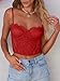 Dealmore Womens Corset Top Going Out Lace Spaghetti Strap Crop Y2K Mesh Date Night Party Bustier Cami 2025 Fashion Red X-Small
