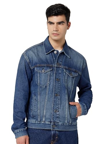 Image of American Eagle Men Blue Denim Trucker Jacket