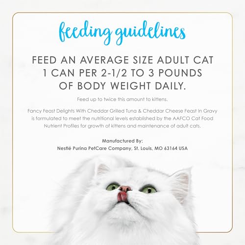 Fancy Feast Purina Delights with Cheddar Grilled Tuna and Cheddar Cheese Feast in Wet Cat Food Gravy Cat Food -3 oz. Cans (Pack of 48) - image 8