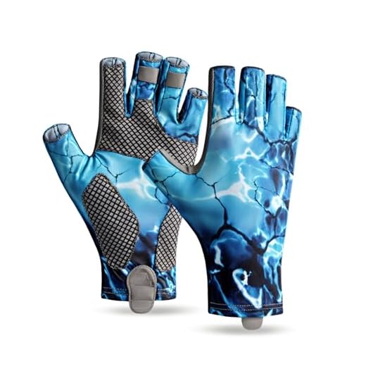 Taizicity Fishing Gloves - Sunscreen Gloves UPF50+, Fishing Gloves Men, Kayaking Gloves, Fishing Glove, Boating, Biking, Hunting,Outdoor Gloves,Fishing Accessories (Blue, Large)