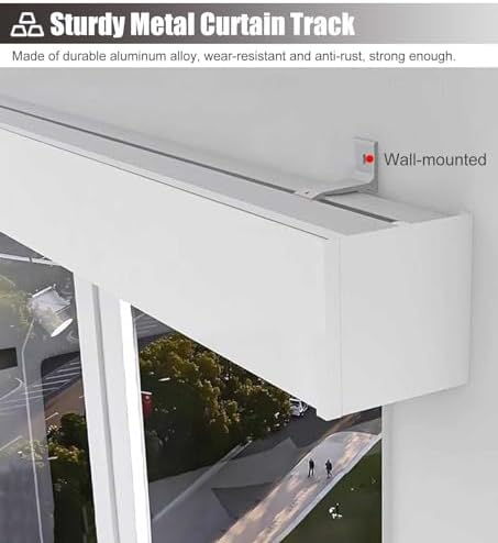 Premium White Curtain Box Valance - Adjustable 1m to 7m Aluminum Alloy Rail Track, 12x12 cm, Perfect for Room Dividers & Window Treatments, Stylish Home Décor Solution