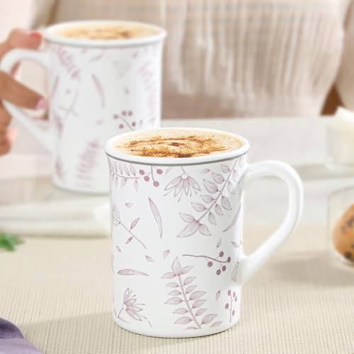 Image of Larah by BOROSIL 350ml x 2pc Opalware Grandeur Tea /Coffee Mug Set, Microwave & Dishwasher Safe Embossed Design Crockery Ideal for Daily Use & Gifting