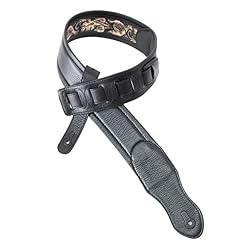 Walker & Williams KB-04-BLK Sangle de guitare rembourrée en cuir avec aigle américain et feuilles de chêne Noir semi… - Les Beatles, Paul McCartney, John Lennon, RIngo Starr, George Harrison Walker & Williams KB-04-BLK Sangle de guitare rembourrée en cuir avec aigle américain et feuilles de chêne Noir semi… – Image 5