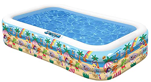 Joyin Inflatable Kiddie Swimming Pool Full-Size Swim Center Beach Pattern For Summer Fun Outdoor Kids/Family Activity, 120''*72''*22'' #TOP3