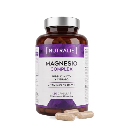 Citrato de Magnesio 1545mg + Magnesio Bisglicinato 600mg | Reduce Cansancio y Fatiga, Biodisponibilidad Veganas,120 Cápsulas Nutralie