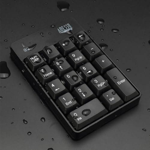 Image of Adesso WKB-6010UB - Wireless Spill Resistant 18-Key Numeric Keypad Number Pad, Black