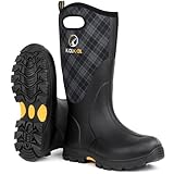 Kalkal Rubber Boots for Men and Women, Waterproof Insulated Rain Boots, Neoprene Breathable Mud Boots, Outdoor Anti-slip Mens Work Farming Hunting Boots