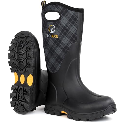 Kalkal Rubber Boots for Men and Women, Waterproof Insulated Rain ...